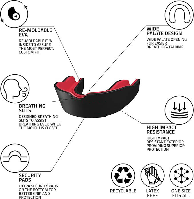 Evo Shield Premium Sports Mouthguard with Case – Comfortable Gum Shield for Jaw Protection in Boxing, MMA, Football, Rugby, Karate & More